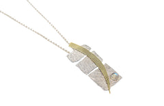Textured Brass Strip And Moonstone Pendant