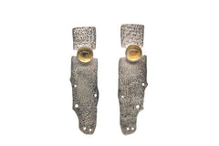 Textured Earrings With Citrine