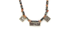 Three Seals with Carnelian Beads Neckalce