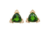Triangular Emerald Glass Posts with Filigree Border