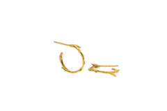 Wire Branch Hoops Gold Plated