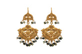 Yasmeen Earrings With Green Tourmaline (Gold Plated)