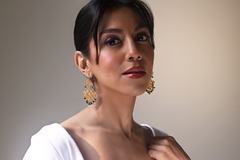 Yasmeen Earrings With Green Tourmaline (Gold Plated)