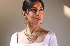 Yasmeen Heavy Necklace With Green Tourmaline (Gold Plated)