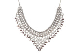 Yasmeen Silver Heavy Necklace With Pink Tourmaline