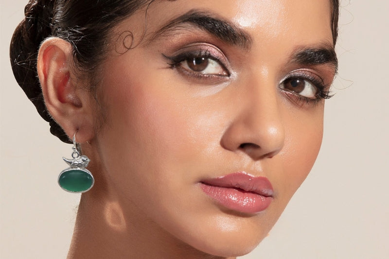 Two Birds With Green Agate