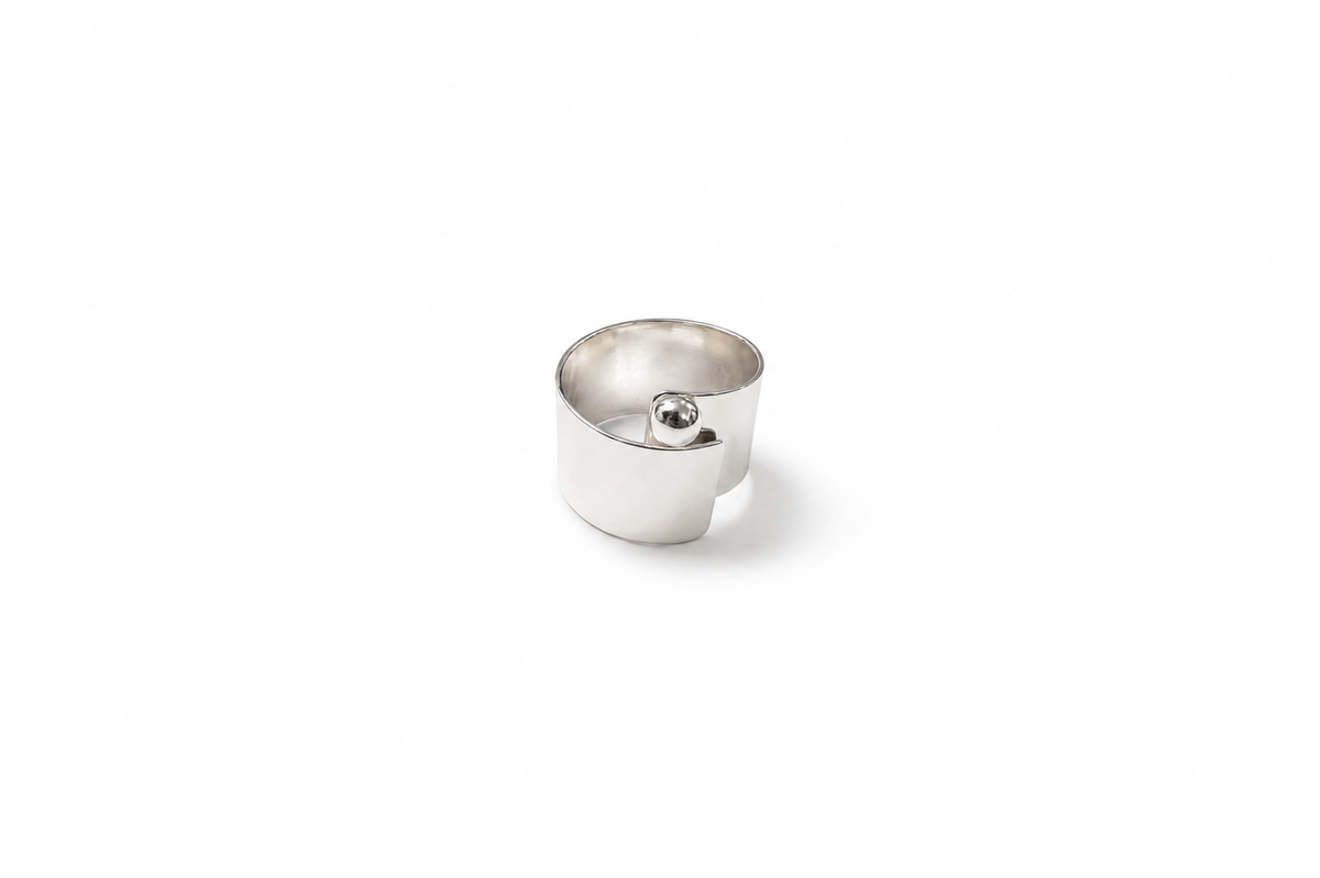 Broad Silver Ball Band