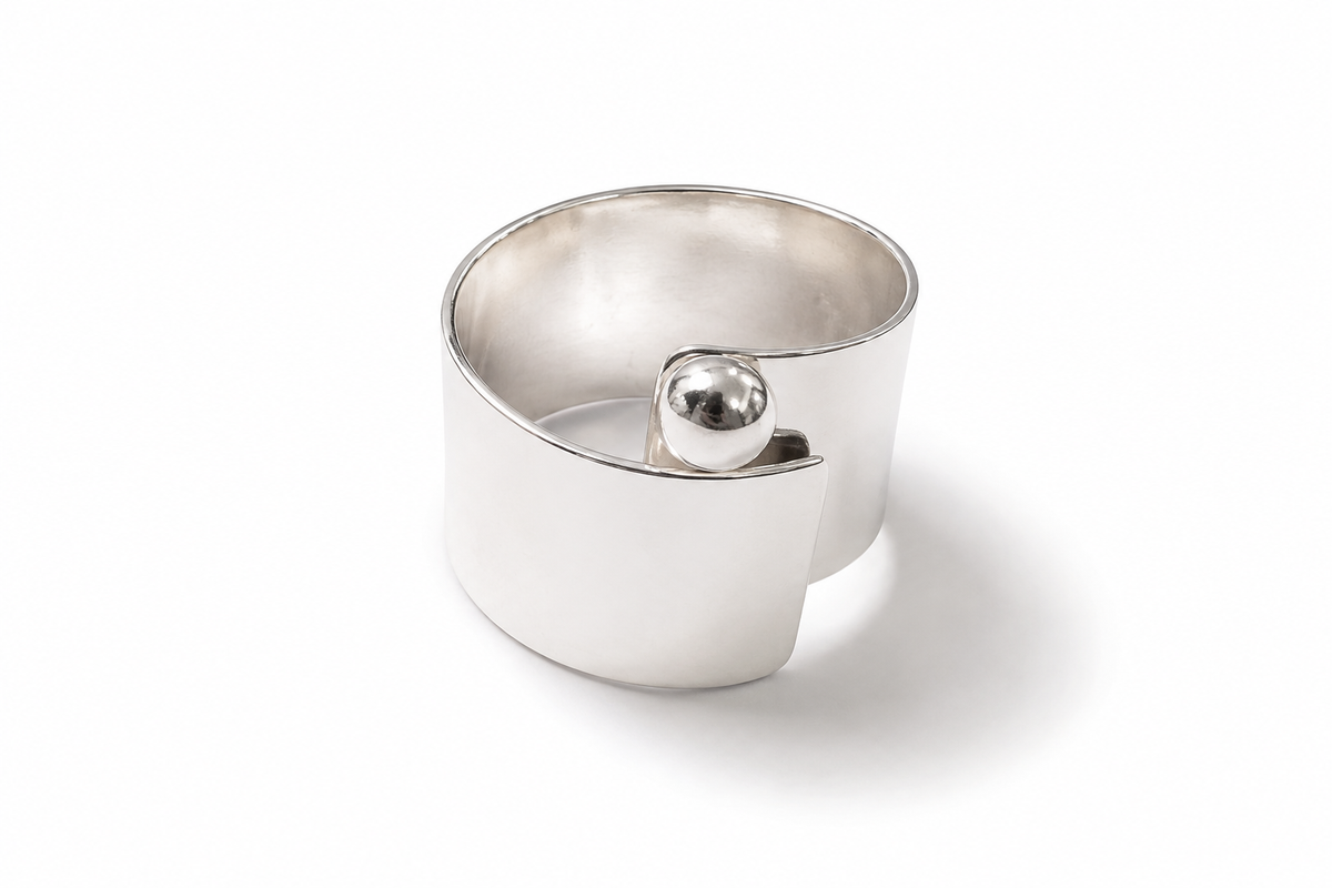 Broad Silver Ball Band