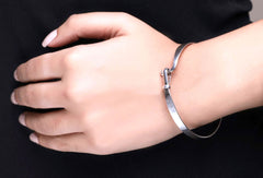 Flat Bangle with Hooked Clasp