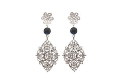 Taarkashi Flower Earrings With Iolite