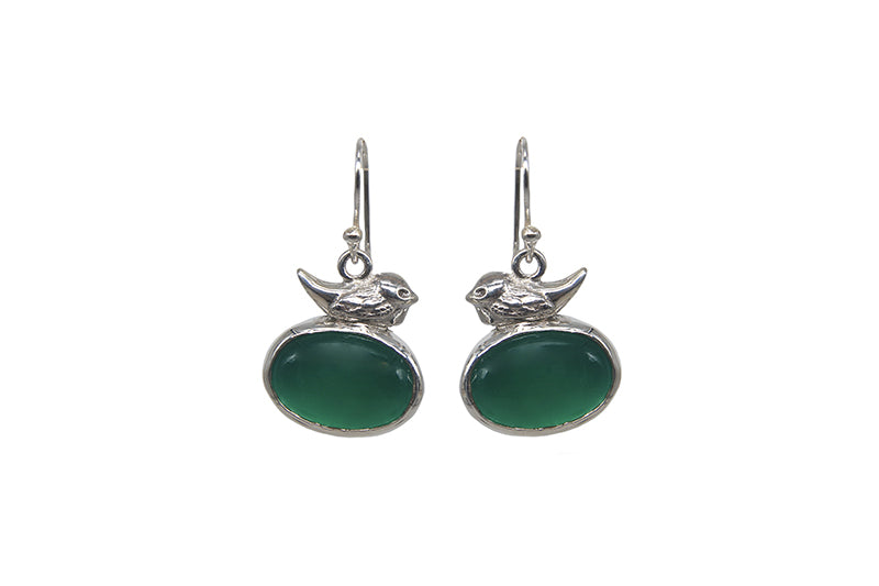 Two Birds With Green Agate