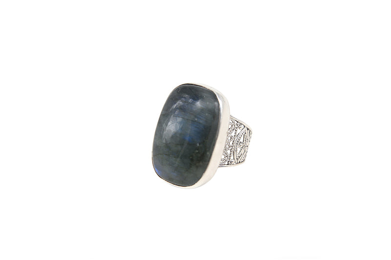 Labradorite With Filigree Band (Semi - Adjustable)