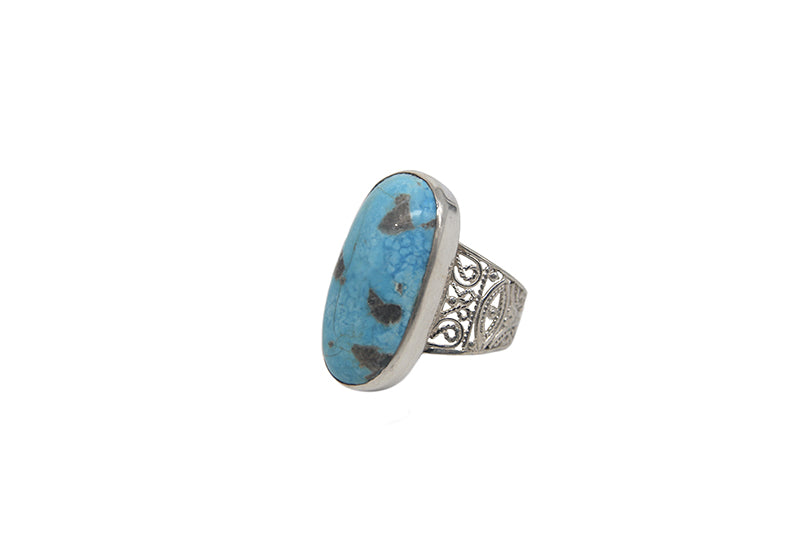 Turquoise With Filigree Band (Semi - Adjustable)