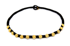 Goldplated Flowers in Black String