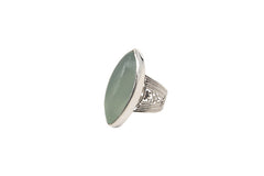 Oblong Calcedonia With Filigree Band (Semi-Adjustable)