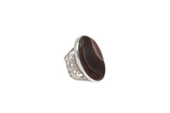 Oval Agate With Filigree Band (Semi-Adjustable)