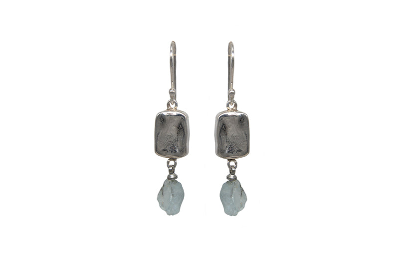 Beaten Bead With Aquamarine