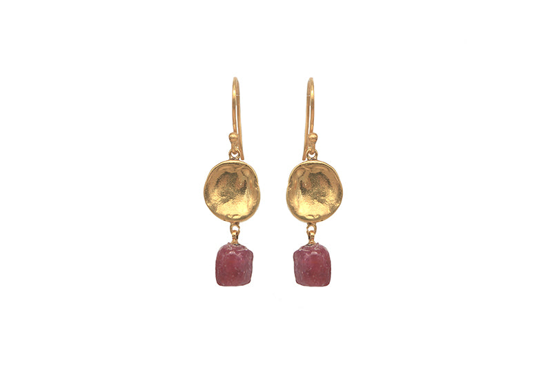 Beaten Bead With Ruby (GoldPlated)
