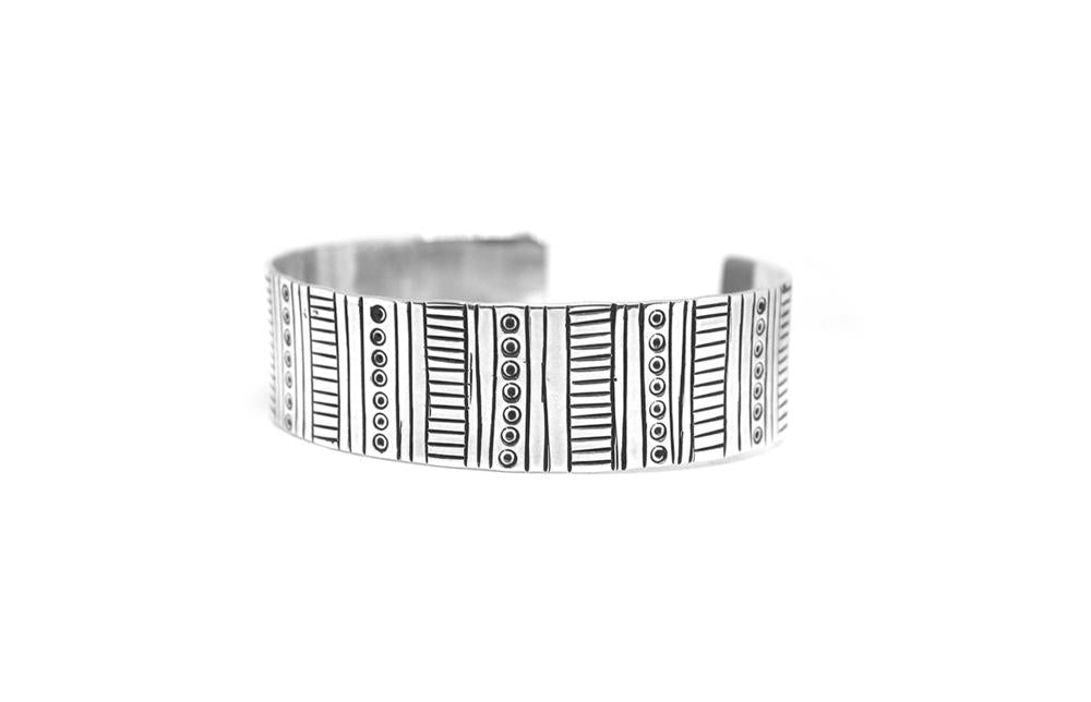 Broad Etched Cuff (Adjustable)