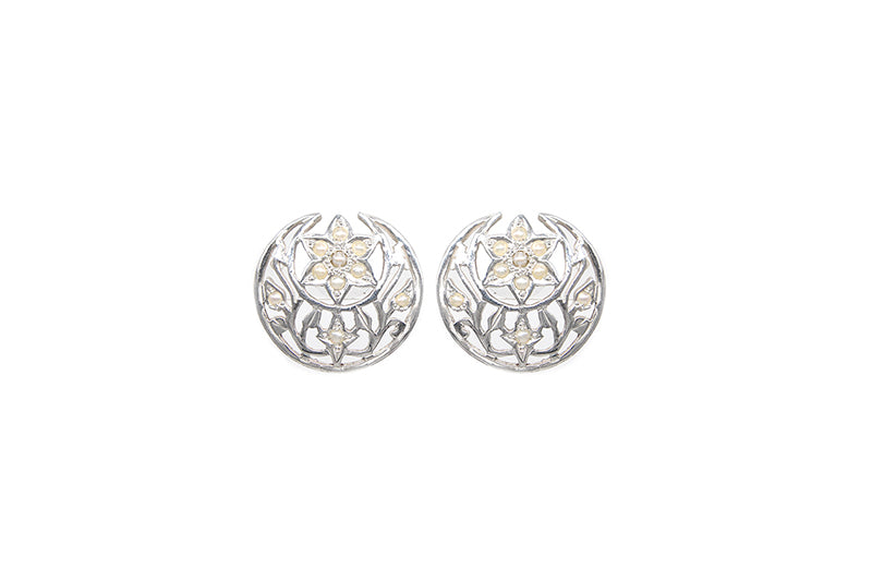 Chaand Sitara Earrings With Pearls Plated