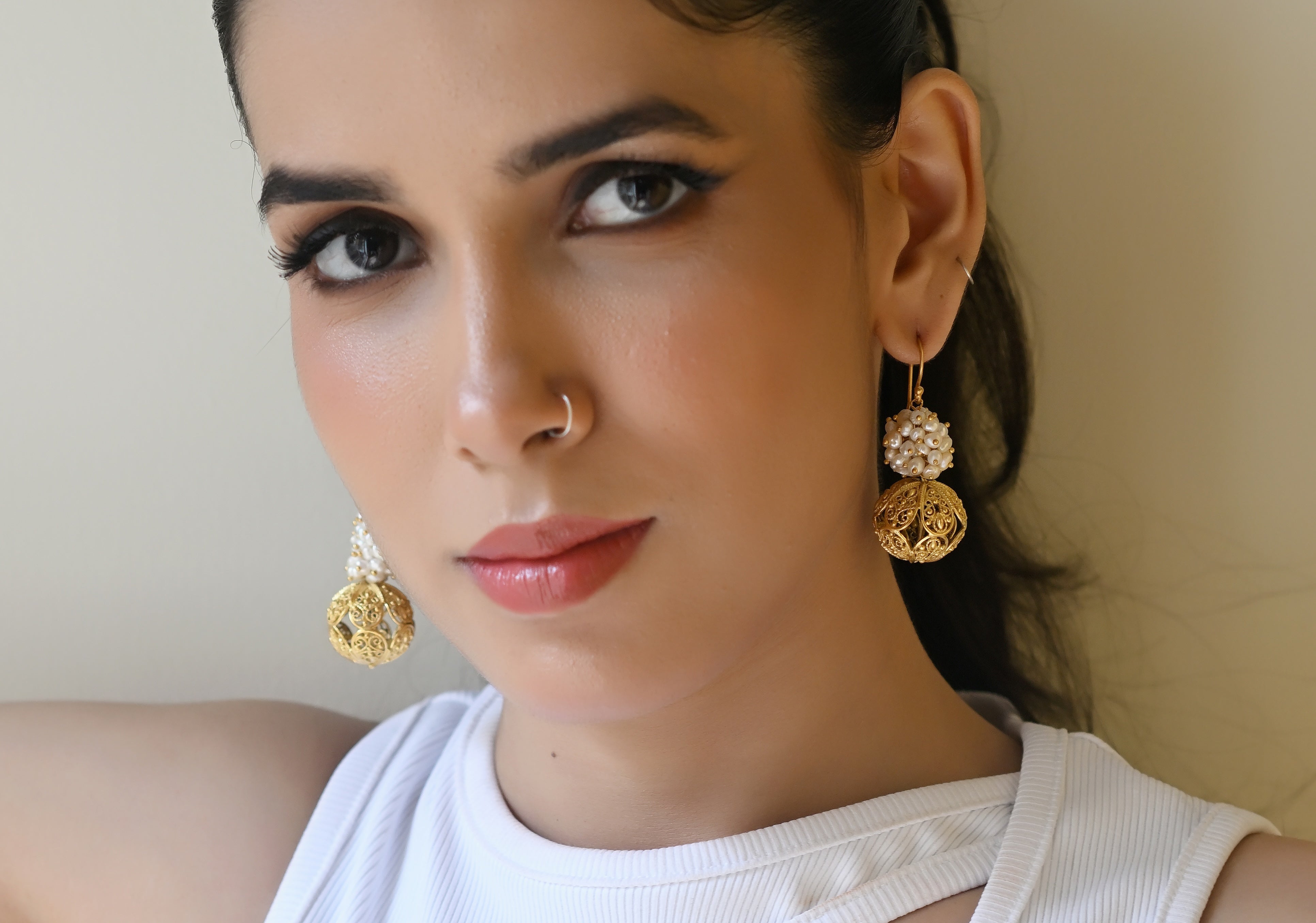 Cluster Pearl And Filigree Ball (Goldplated)