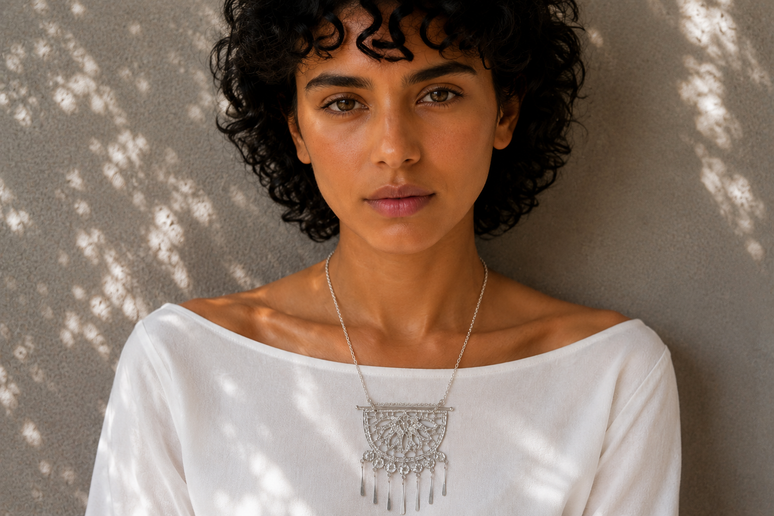 Cut out Lace Pendant With Hanging Strings