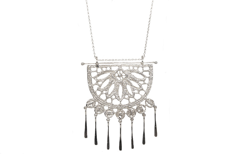 Cut out Lace Pendant With Hanging Strings