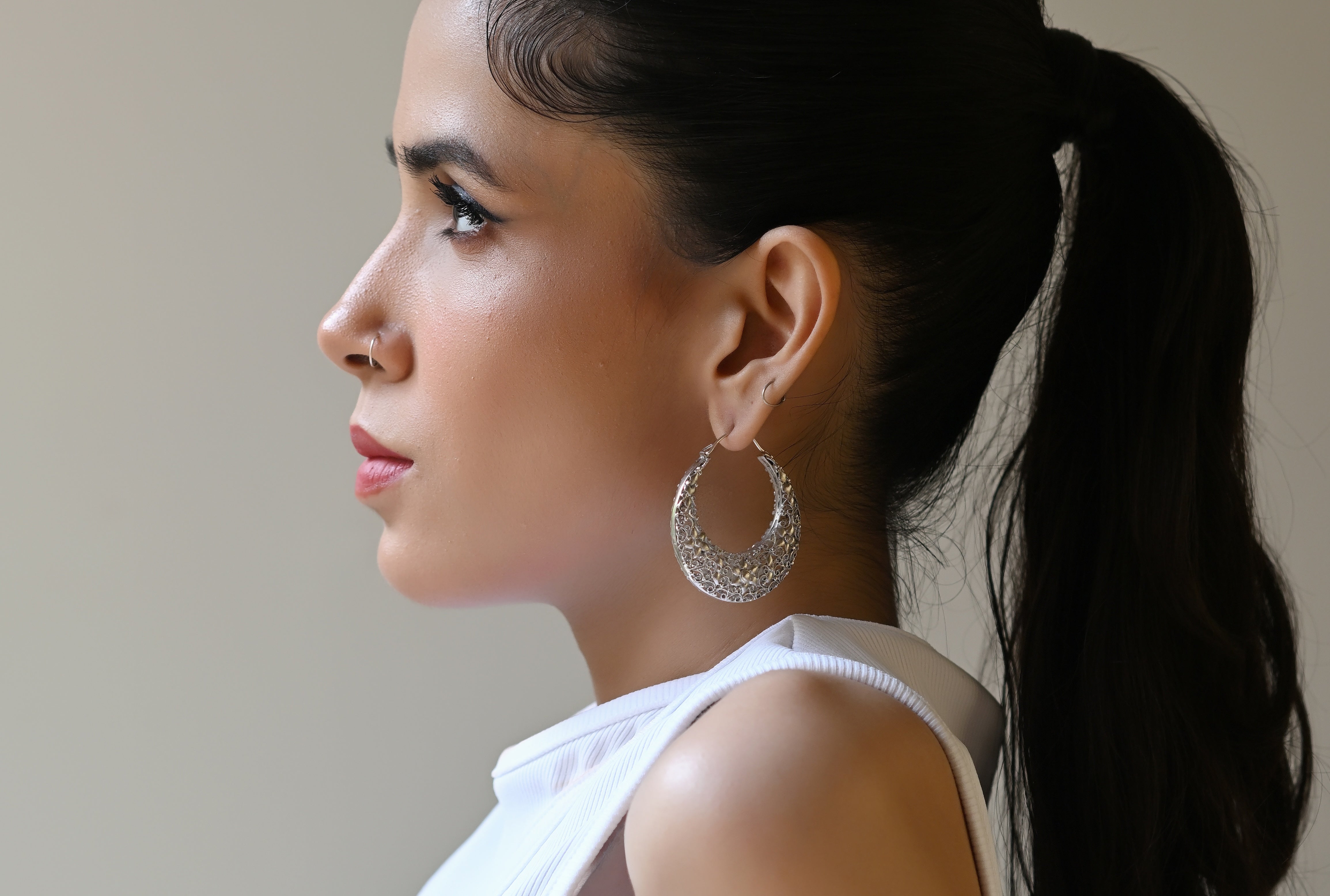 Double Filigree Crescent Bali