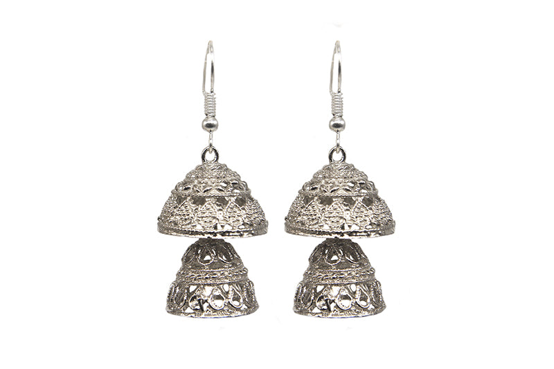 Double Filigree Jhumkas Plated