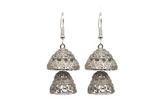 Double Filigree Jhumkas Plated