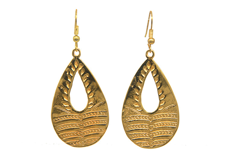 Etched Gold Petal Plated Earrings