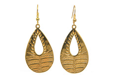 Etched Gold Petal Plated Earrings
