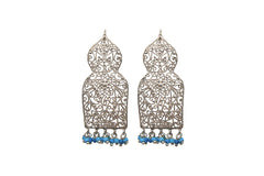 Filigree Arch Earrings With Turquoise Beads