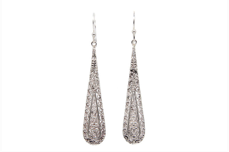 Filigree Long Drop Earrings