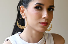 Filigree Hoop Earrings (Gold plated)