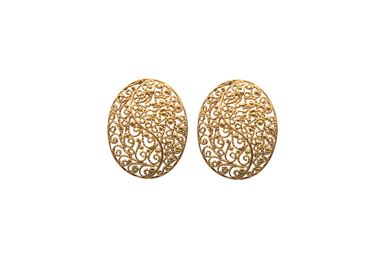 Filigree Oval Posts (Goldplated) 2