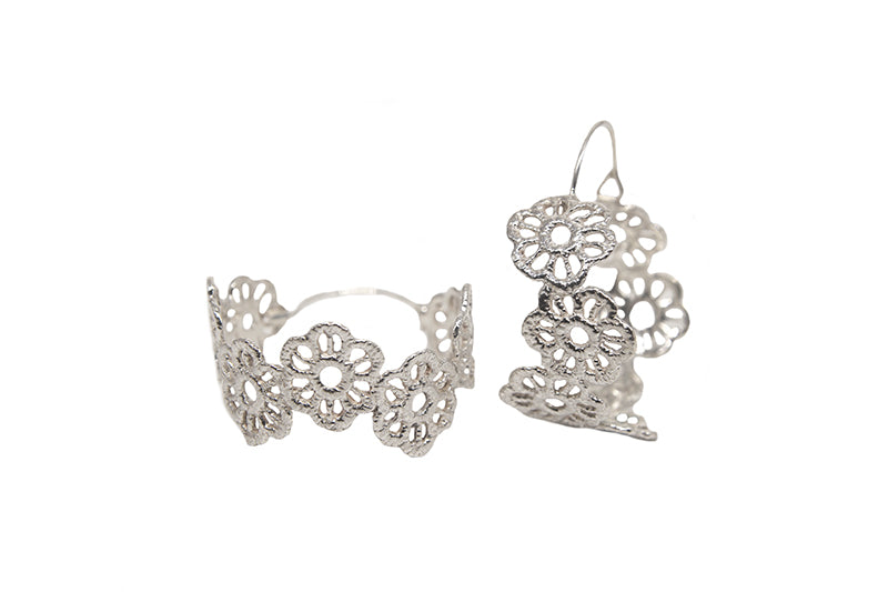 Floral Lace Hoops