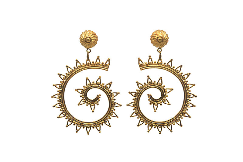 Flower With Fligree Spiral (Gold Plated)