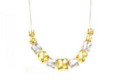 Gold And Silver Cubes Necklace