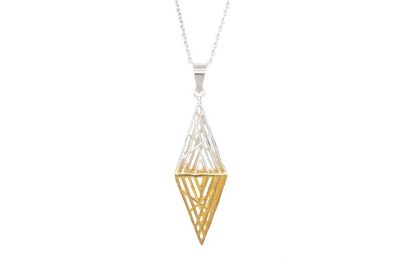 Three-Dimensional Gold And Silver Pendant