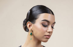 Kundan Earrings With Emerald