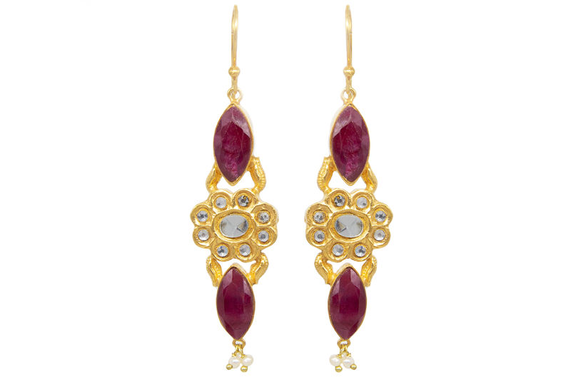 Kundan With Rubies Earrings