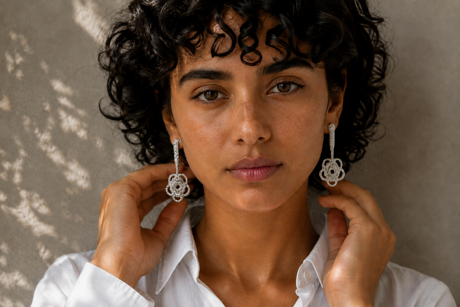 Lace Flower Stick Earrings