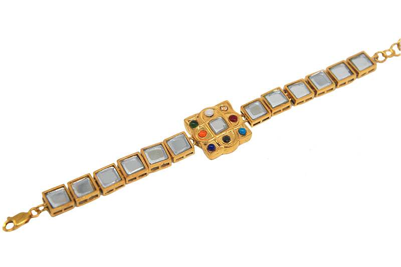 Nuratan Kundan Bracelet Goldplated