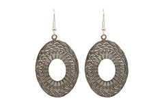 Oval Etched Plated Earrings