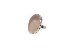 Rose Quartz In Prong Setting (Adjustable)