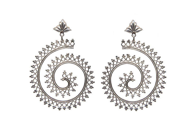 Petal Filigree Spiral Earrings