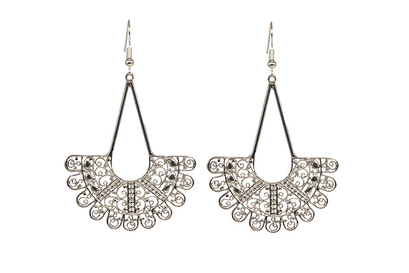 Plated Filigree Hanging Chand Bali