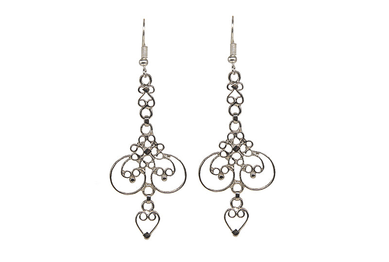 Plated Heart Chain Earrings