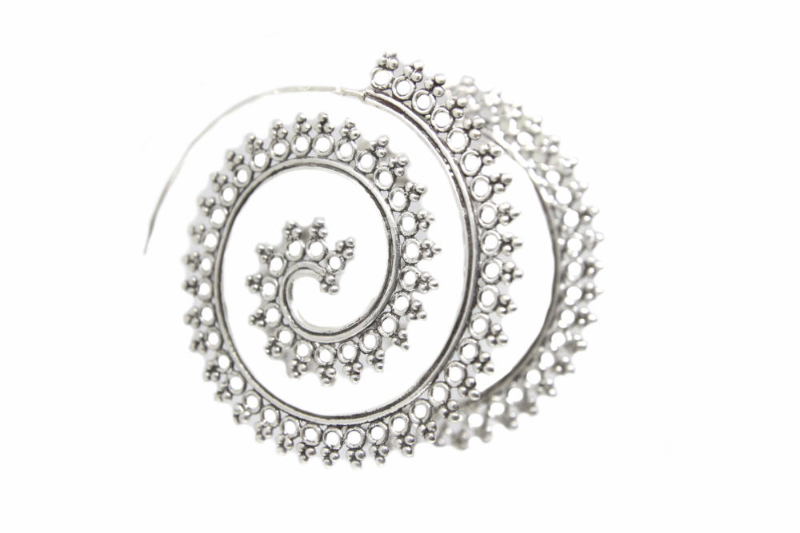 Round Filigree Spiral Hoops